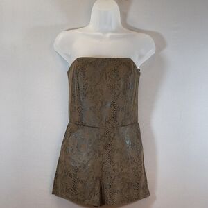 Fab'rik Kiersley Sleeveless Snake Print Green Romper NWT S- S